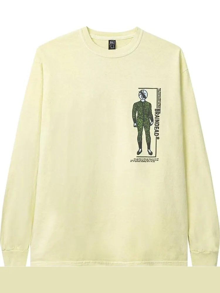Лонгслив Brain Dead Evaluate Long-Sleeve Tee 'Lemon' — изображение 1 из 2, желтый