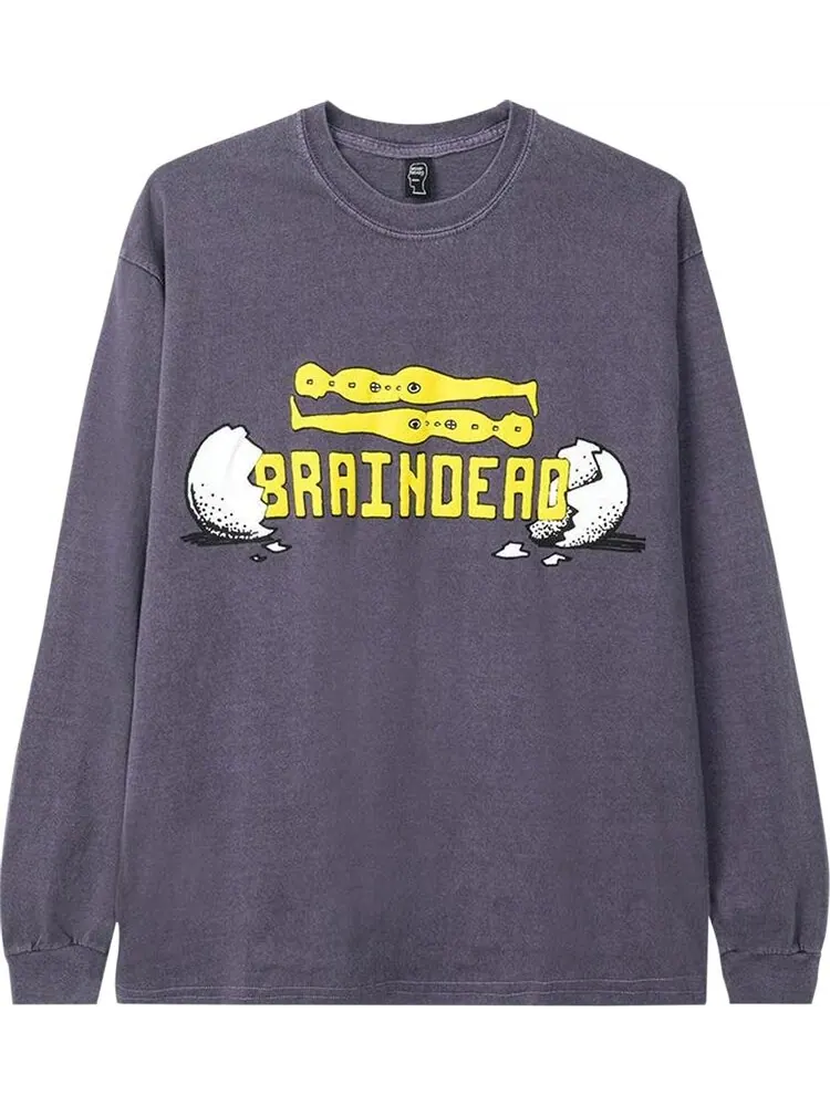 Лонгслив Brain Dead Hatchlings Long-Sleeve Tee 'Berry' — изображение 1 из 2, фиолетовый