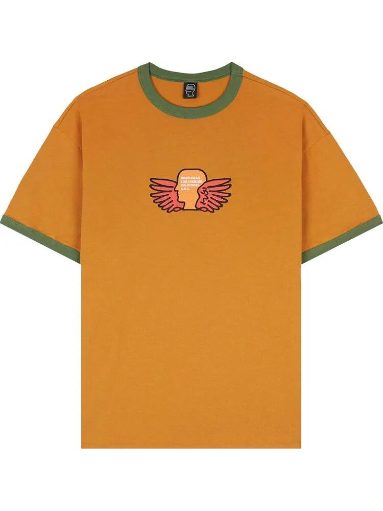 Футболка Brain Dead Flyers Ringer T-Shirt 'Light Brown' — изображение 1 из 2, коричневый