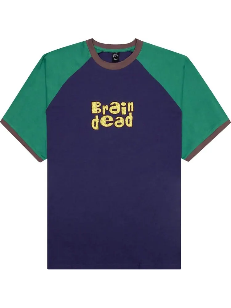 Футболка Brain Dead Field Raglan Tee 'Navy' — изображение 1 из 1, синий