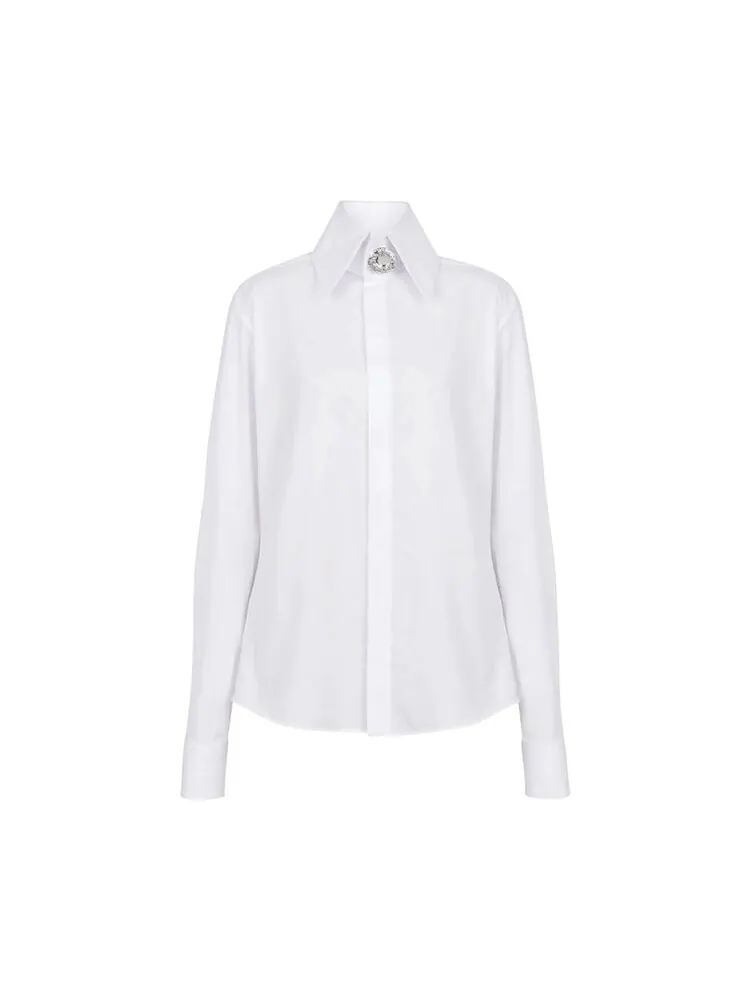 Рубашка Balmain Embellished Poplin Shirt — изображение 1 из 1, белый