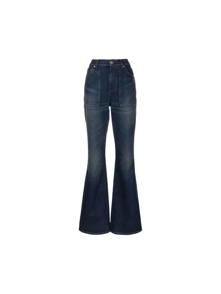 Джинсы Balmain Vintage Flared Denim Jeans — изображение 1 из 1, синий