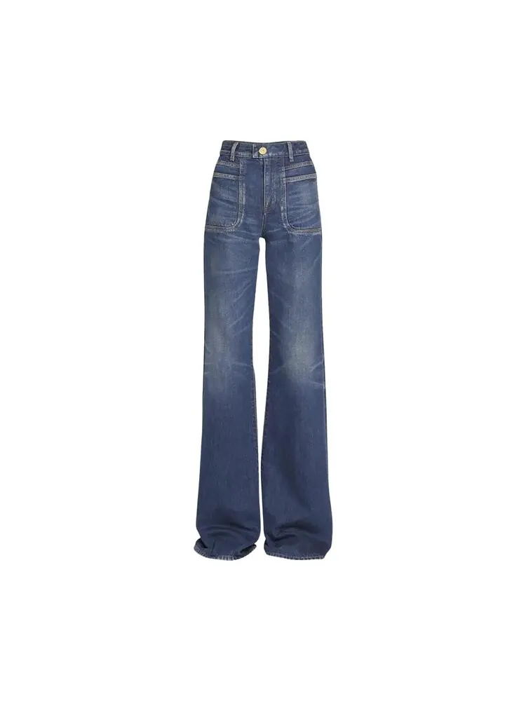 Джинсы Balmain High Waisted Flared Jeans — изображение 1 из 1, синий