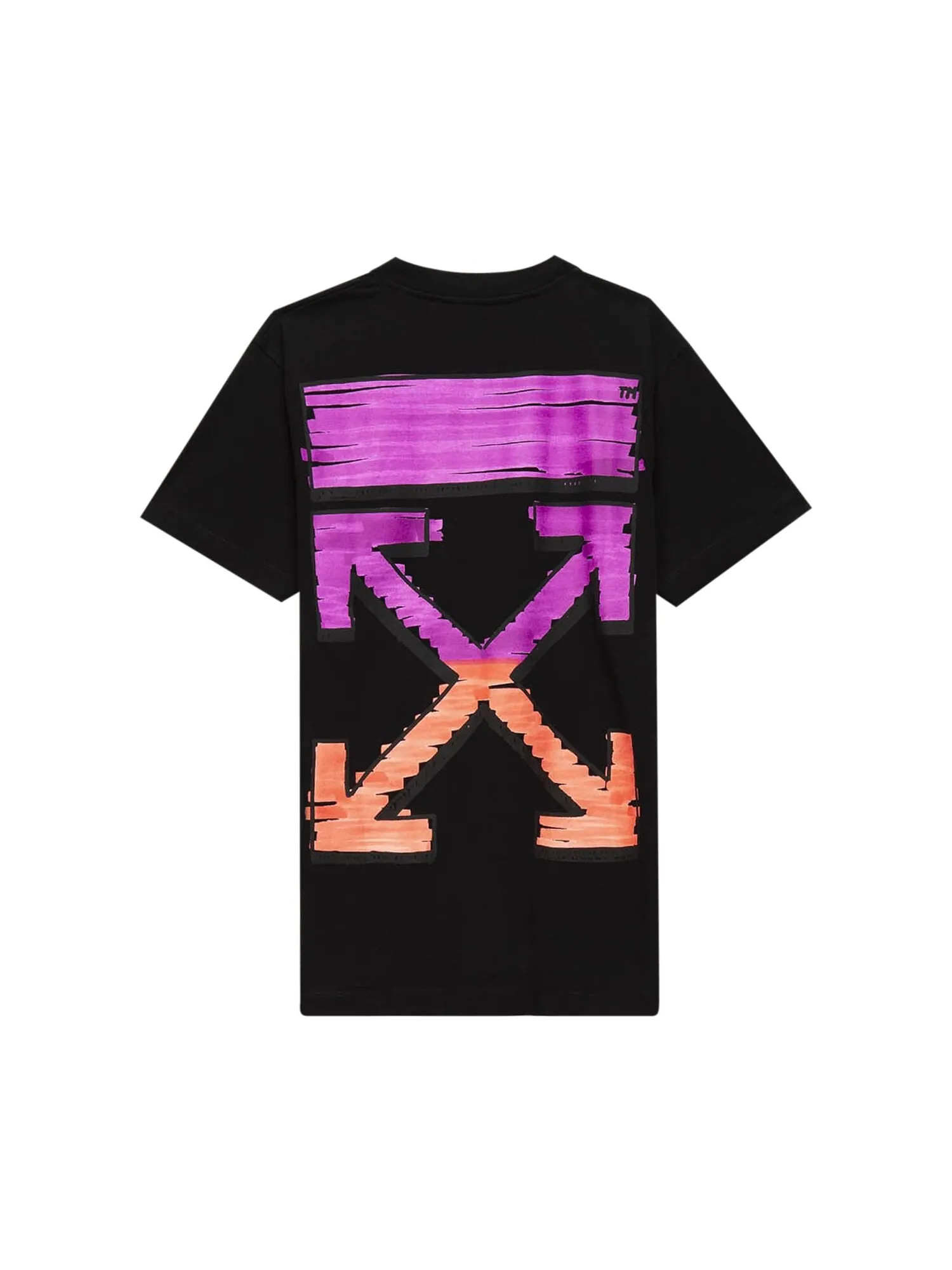 Узкая футболка Off-White Marker с короткими рукавами, цвет Черный/Фуксия — изображение 2 из 3
