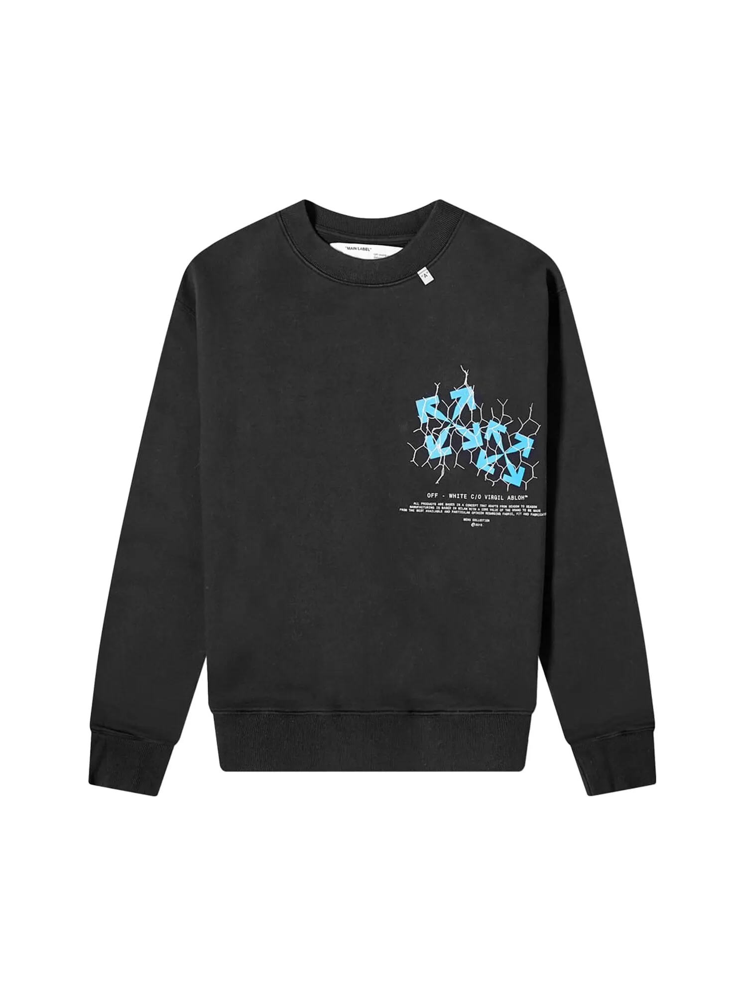 Off-White Fence Arrow Узкий круглый вырез Черный Синий — изображение 1 из 1
