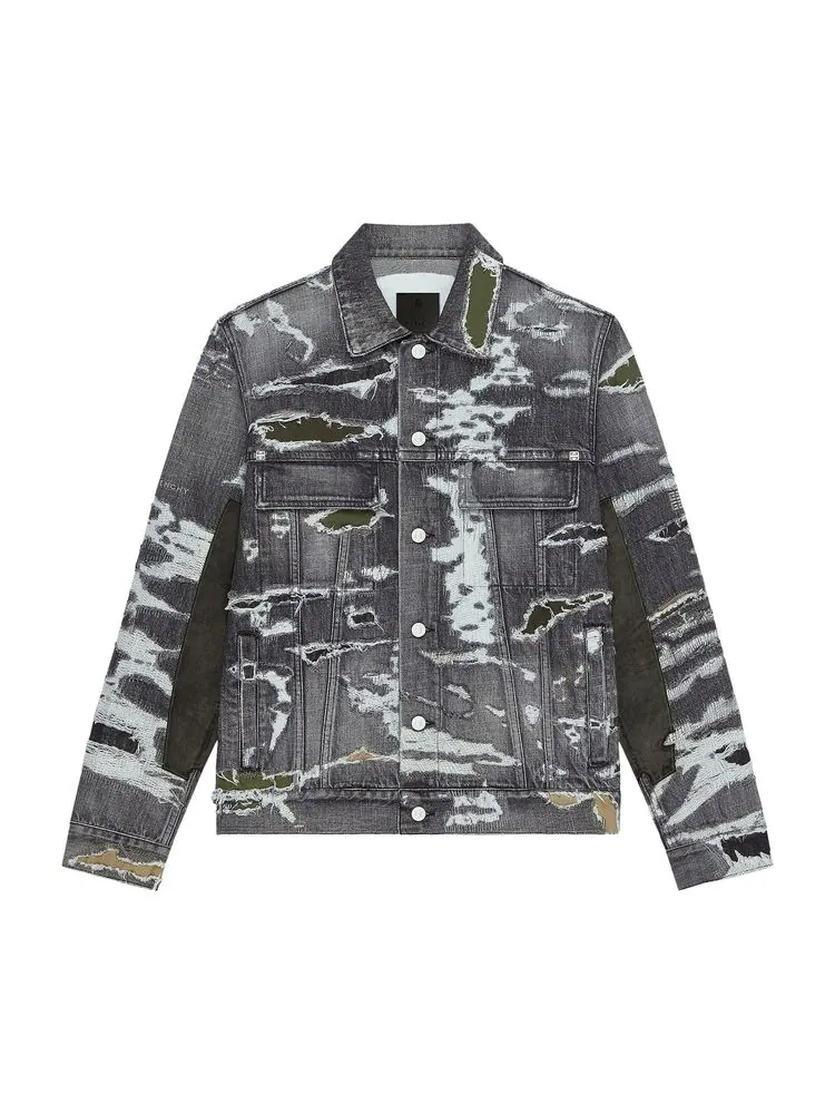 Куртка Givenchy Distressed Denim Jacket 'Black' — изображение 1 из 1, черный