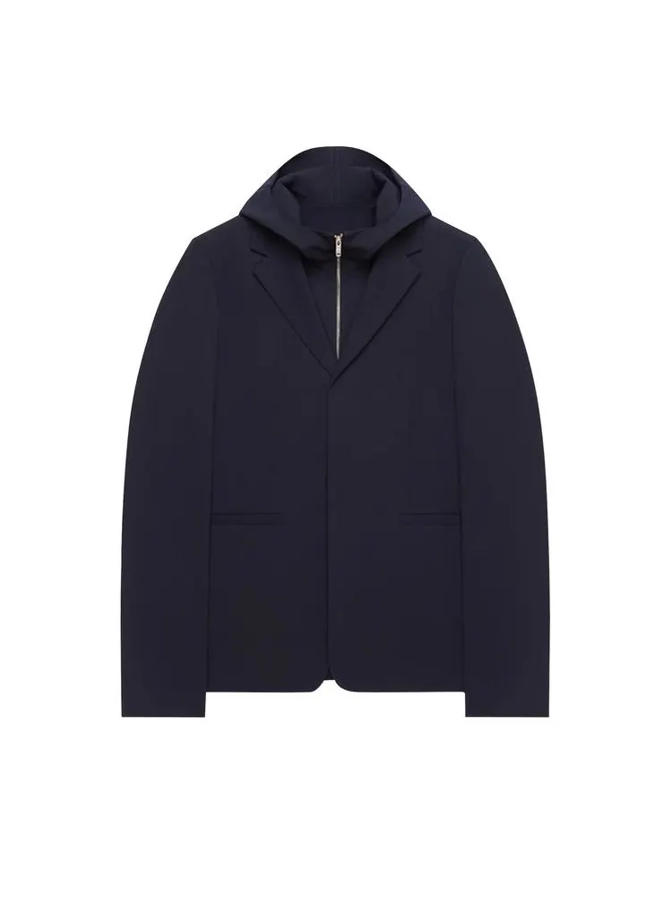 Утепленный жилет Givenchy Single-Breasted Layered Hooded Vest — изображение 1 из 1, темно-синий
