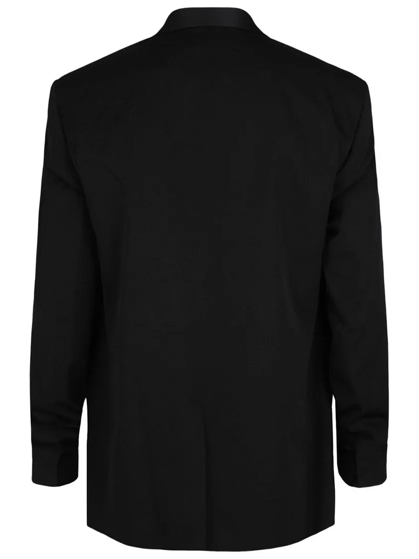 Шерстяной жакет Givenchy с атласным шалевым воротником — изображение 2 из 2, черный