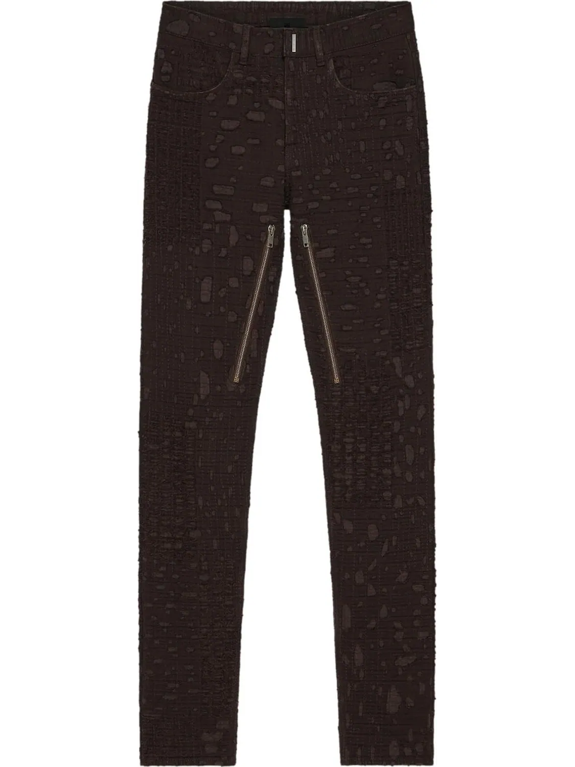 Брюки Givenchy Slim Fit Denim Trousers With Zips 'Dark Brown'
