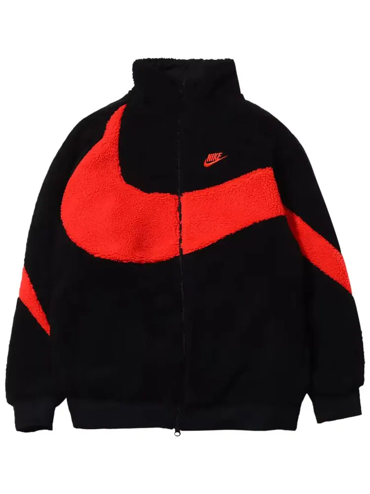 Куртка Nike Big Swoosh Reversible Boa Jacket (Asia Sizing) 'Black/Chili Red' — изображение 1 из 1, черный/красный
