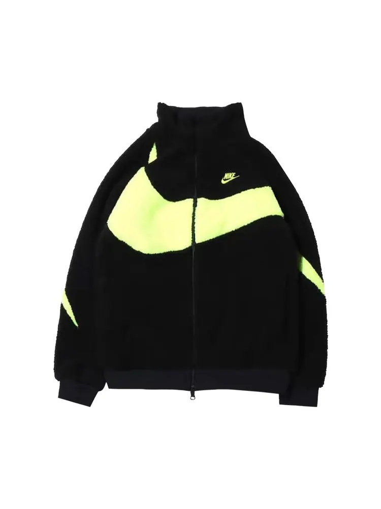 Куртка Nike Big Swoosh Reversible Boa Jacket (Asia Sizing) 'Black/Neon' — изображение 1 из 1, черный/неоновый