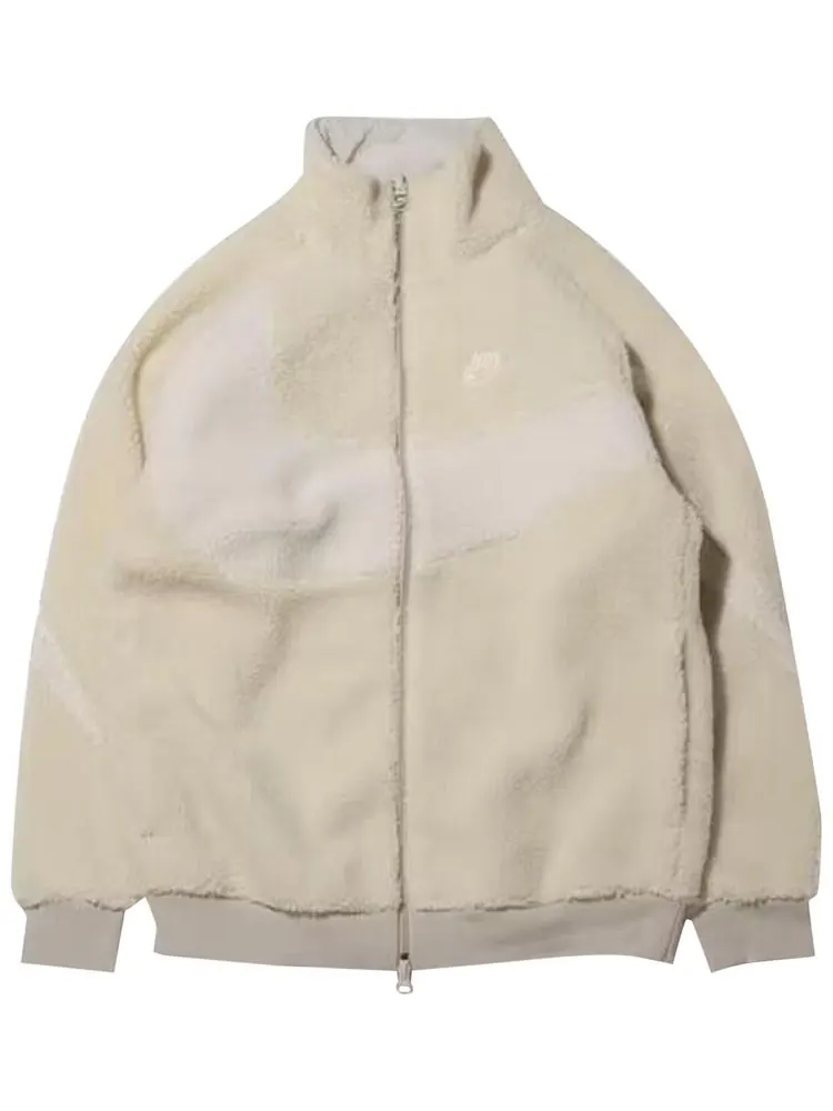 Куртка Nike Women's Big Swoosh Reversible Boa Jacket (Asia Sizing) 'Light Bone' — изображение 1 из 1, костяной белый