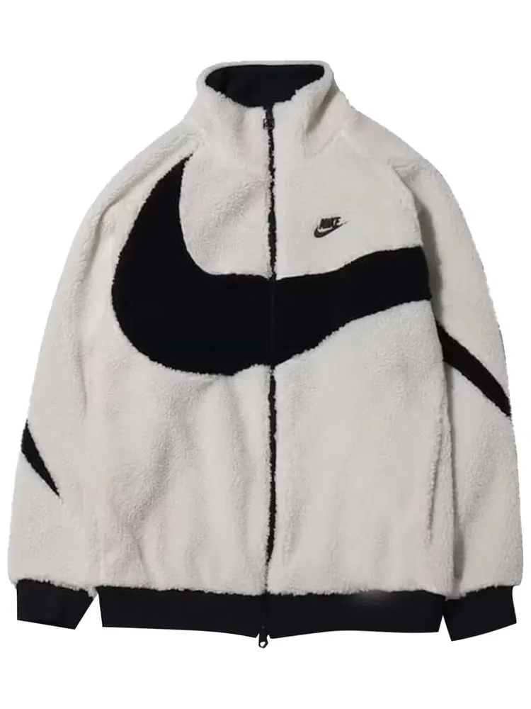 Куртка Nike Women's Big Swoosh Reversible Boa Jacket (Asia Sizing) 'White/Navy/Black' — изображение 1 из 1