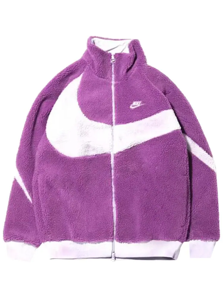 Куртка Nike Women's Big Swoosh Reversible Boa Jacket (Asia Sizing) 'Purple' — изображение 1 из 1, фиолетовый