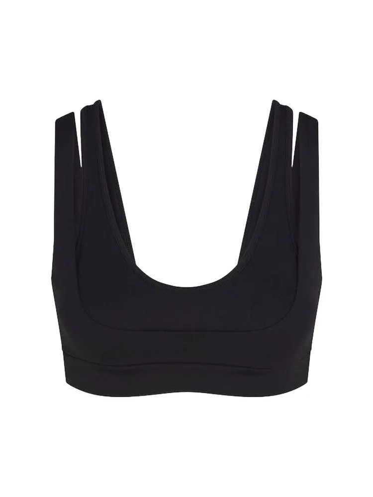 Топ NikeSKIMS Matte Double Strap Scoop Bra — изображение 1 из 1, обсидиан