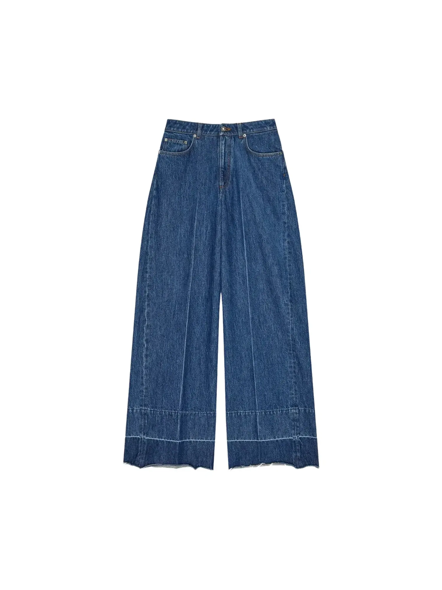 Джинсовые брюки Givenchy Alt Fit Raw Edge Wide Leg Denim — изображение 1 из 2, синий