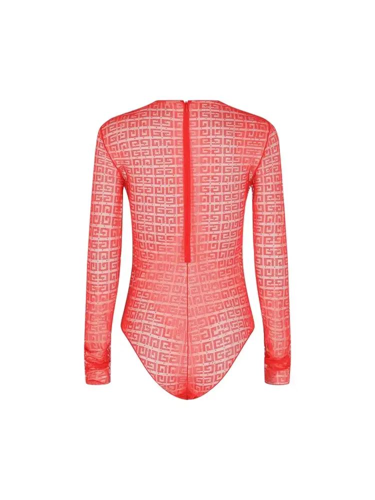 Кружевное боди Givenchy 4G — изображение 2 из 2, красный