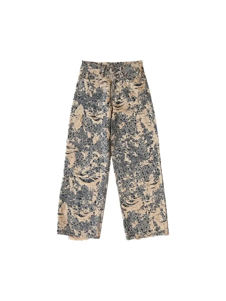 Джинсы Acne Studios 1981 Fit Denim Distressed Monogram Jeans — изображение 1 из 2, синий