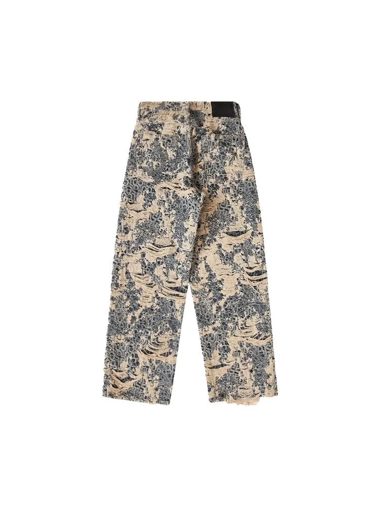 Джинсы Acne Studios 1981 Fit Denim Distressed Monogram Jeans — изображение 2 из 2, синий