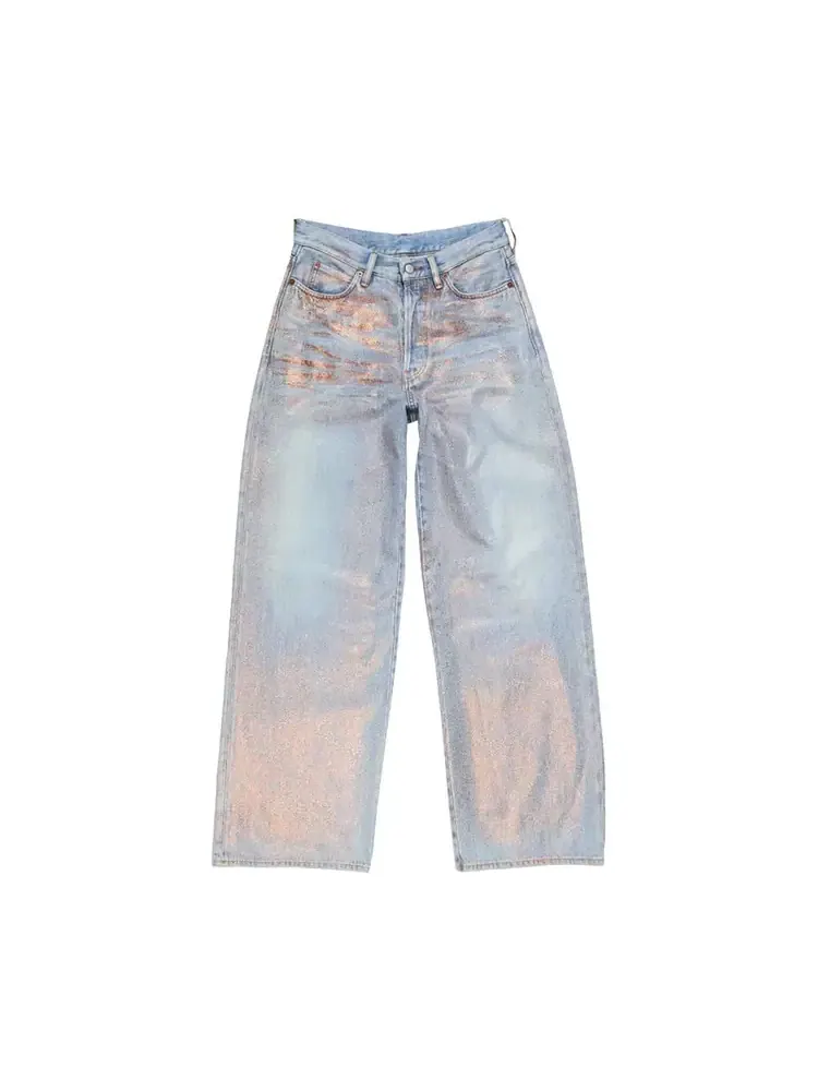 Джинсы Acne Studios Loose-fitting Glitter — изображение 1 из 7, медь