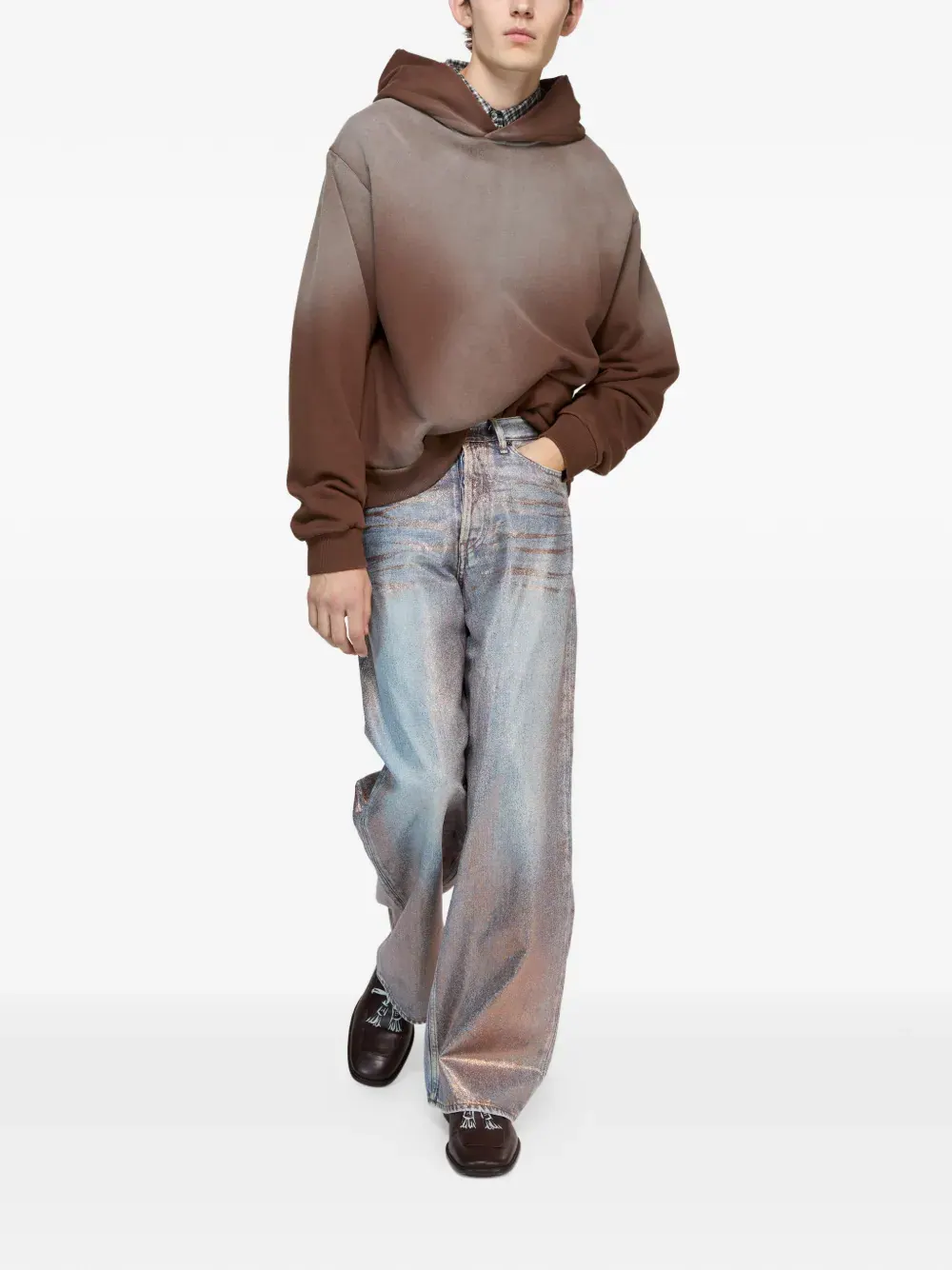 Джинсы Acne Studios Loose-fitting Glitter — изображение 7 из 7, медь