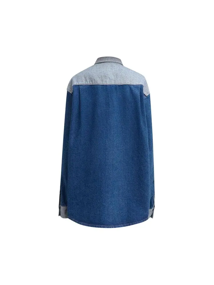 Рубашка Marni Bleached Coated Denim Shirt — изображение 2 из 2, океанский