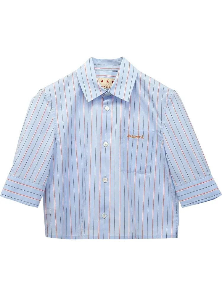 Рубашка Marni Short-Sleeve Shirt 'Iris Blue' — синий