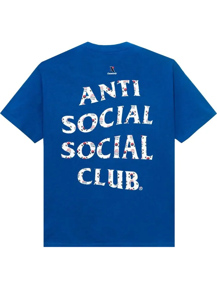 Футболка Anti Social Social Club x Case Study Flag Tee 'Blue' — изображение 2 из 2, синий