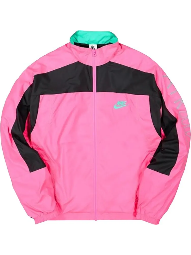 Куртка Nike x Atmos NRG Vintage Patchwork Track Jacket 'Hyper Pink/Black/Hyper Jade' — изображение 1 из 2, розовый