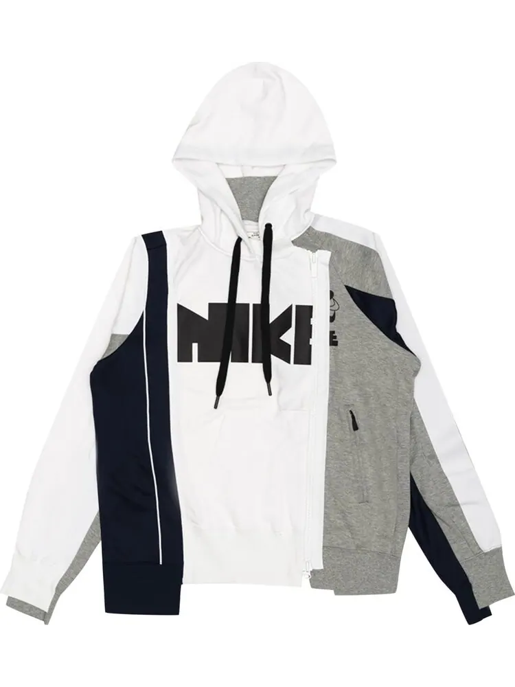 Худи Nike x Sacai Double-Zip Hoodie 'Canyon Gold/Obsidian' — изображение 1 из 2, серый
