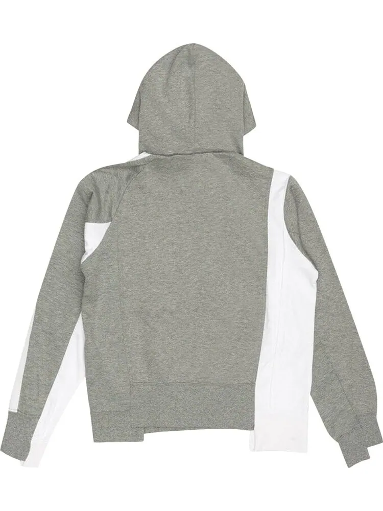 Худи Nike x Sacai Double-Zip Hoodie 'Dark Grey Heather/White' — изображение 2 из 2, серый