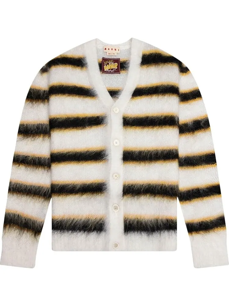 Кардиган Marni Mohair And Wool Blend Cardigan 'Lily/White' — белый