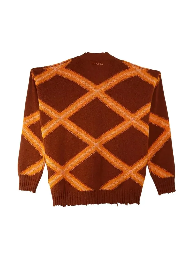 Кардиган Marni Intarsia Argyle Cardigan — изображение 2 из 2, нуга