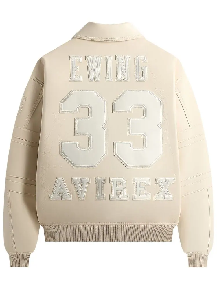 Куртка Kith x Avirex для New York Knicks с изображением Патрика Юинга, легендарная модель — изображение 2 из 2, бежевый