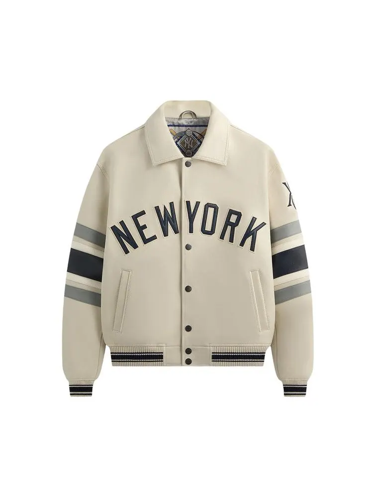 Куртка Kith x Avirex For The New York Yankees Leather Jacket, Article — изображение 1 из 1, бежевый