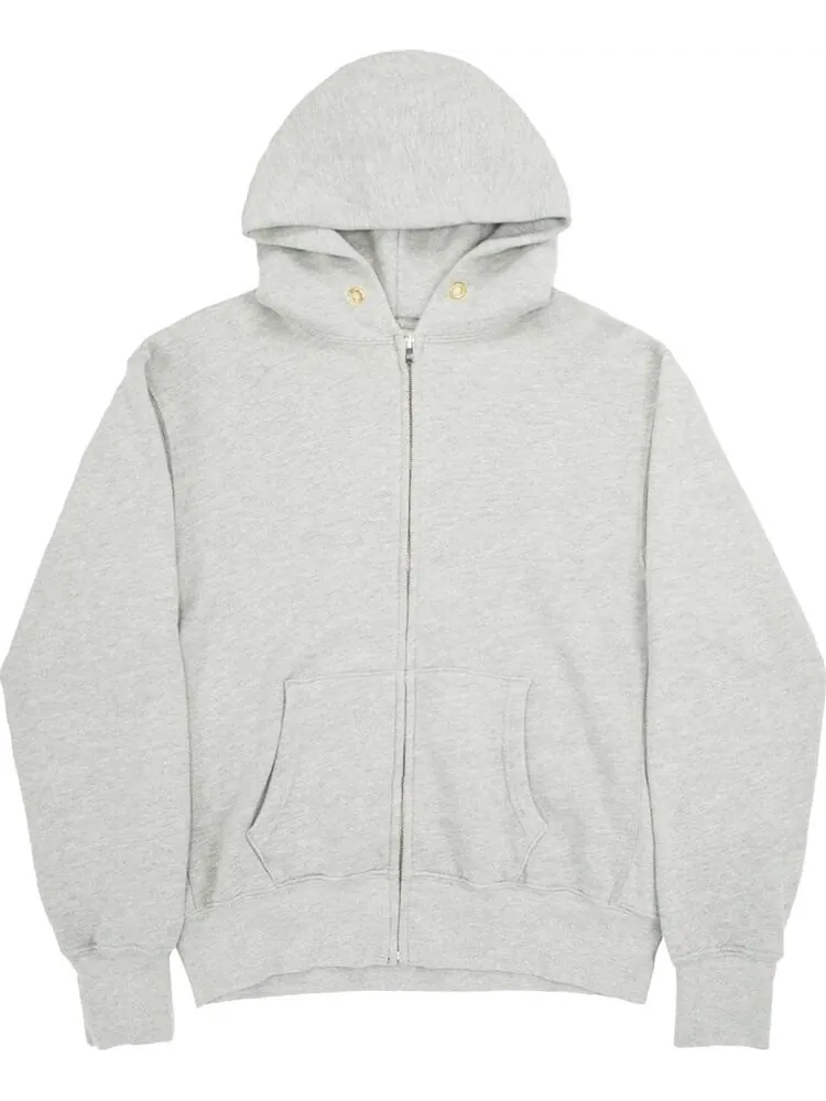 Худи Les Tien Cropped Zip Hoodie 'Heather Grey' — серый