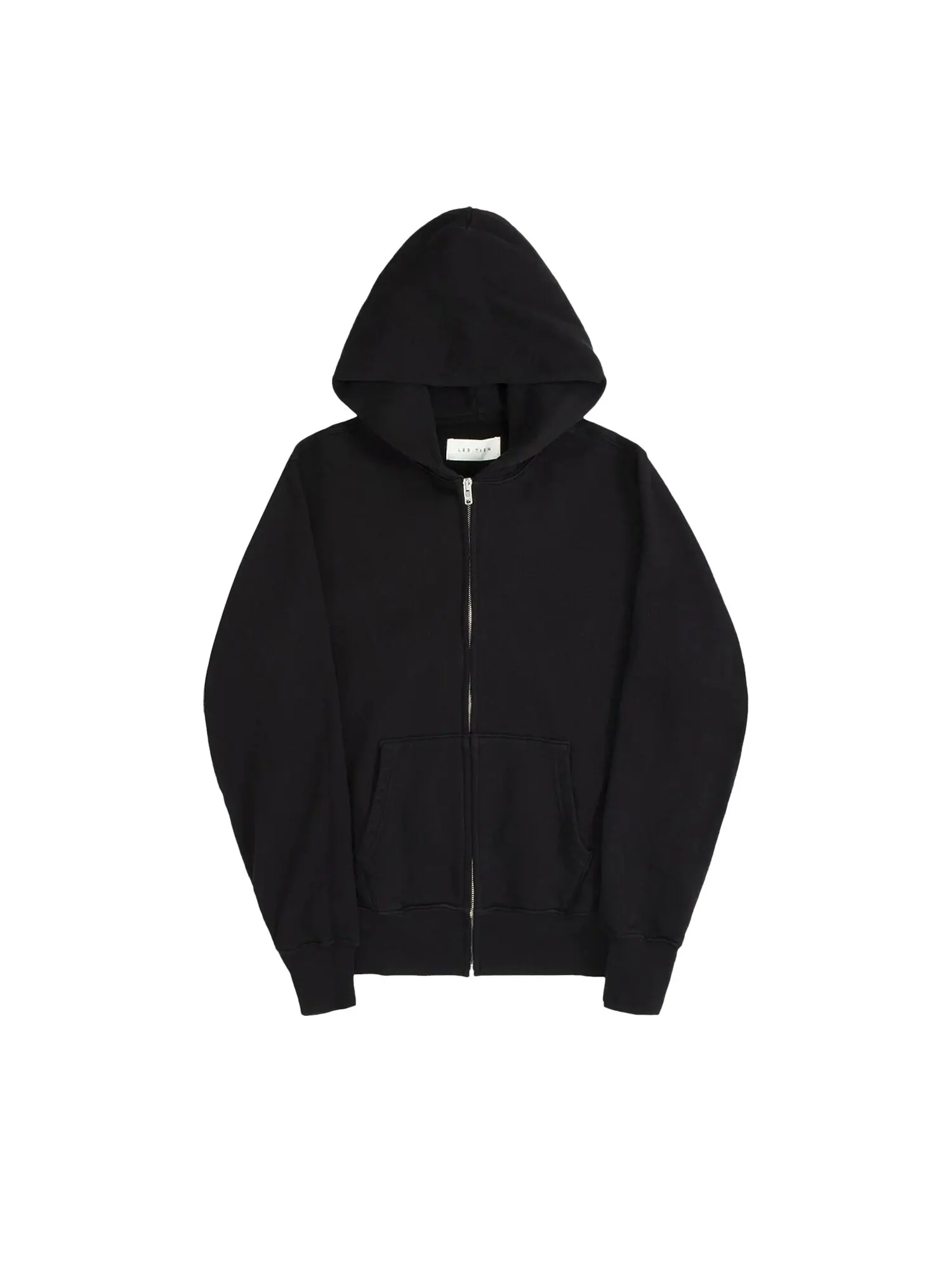 Укороченное худи на молнии Les Tien Jet Black — черный