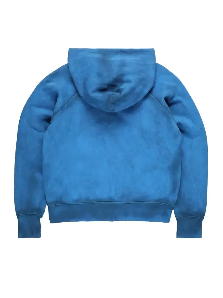 Толстовка Les Tien Heavyweight Raglan Zip Hoodie 'Glacier Oil' — изображение 2 из 2, синий