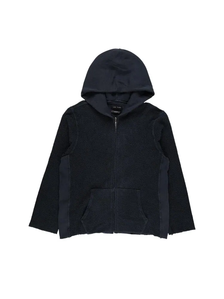 Худи Les Tien Heavyweight Raw Zip Hoodie 'Faded Black'