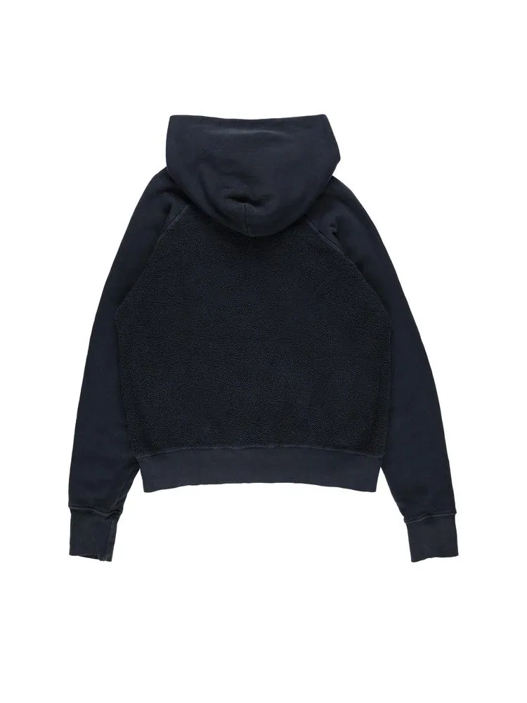 Худи Les Tien Heavyweight Classic Raglan Hoodie 'Faded Black' — изображение 2 из 2, черный