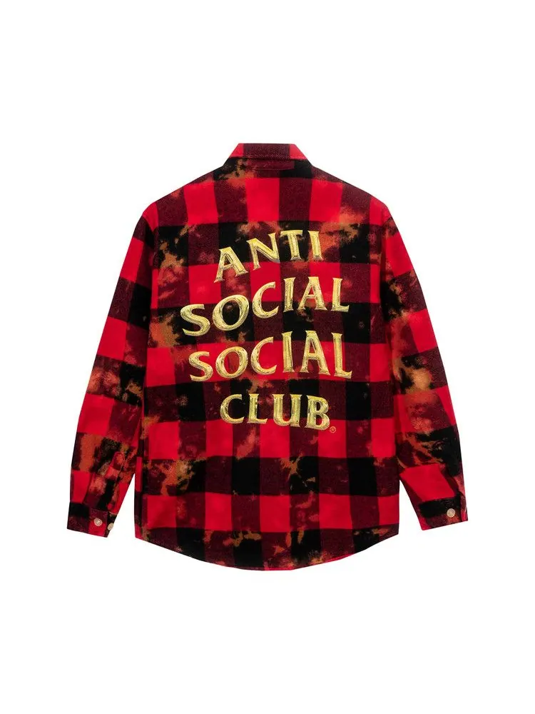 Топ Anti Social Social Club Chromey Tie Dye Flannel — изображение 2 из 2, красный