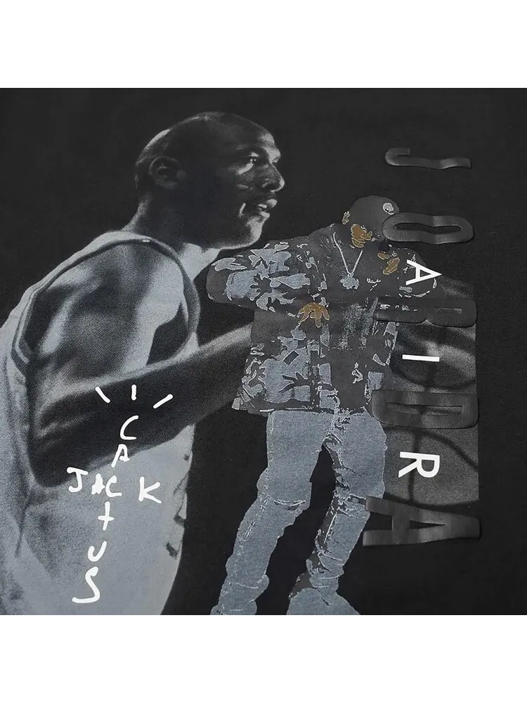 Футболка Cactus Jack by Travis Scott x Air Jordan T-Shirt 'Black' — изображение 2 из 2, черный
