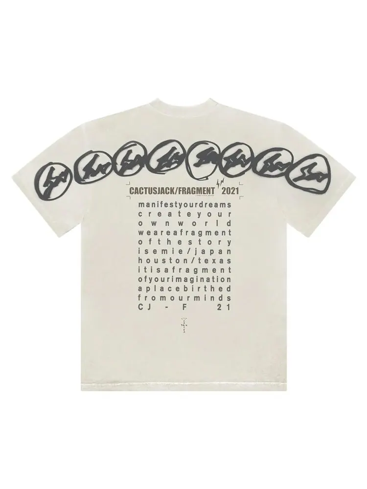 Футболка Cactus Jack by Travis Scott For Fragment Manifest Tee 'White' — изображение 2 из 2, белый