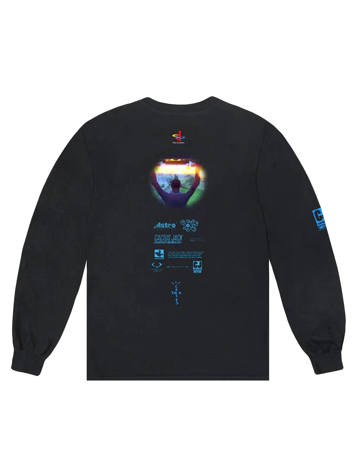Черная футболка с длинными рукавами Cactus Jack от Travis Scott CJ Portal — изображение 2 из 2, черный