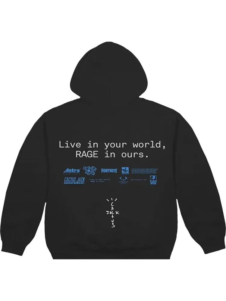 Худи Cactus Jack by Travis Scott World Hoodie 'Black' — изображение 2 из 2, черный