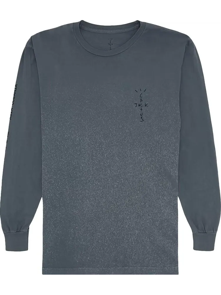 Футболка Cactus Jack by Travis Scott Back Bling Long-Sleeve T-Shirt 'Grey'