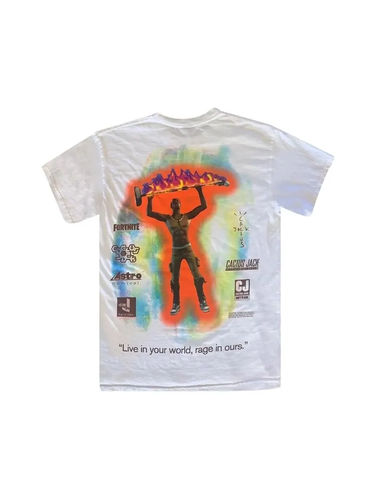 Футболка Cactus Jack by Travis Scott The Scotts Rage Emote T-Shirt 'White' — изображение 2 из 2, белый