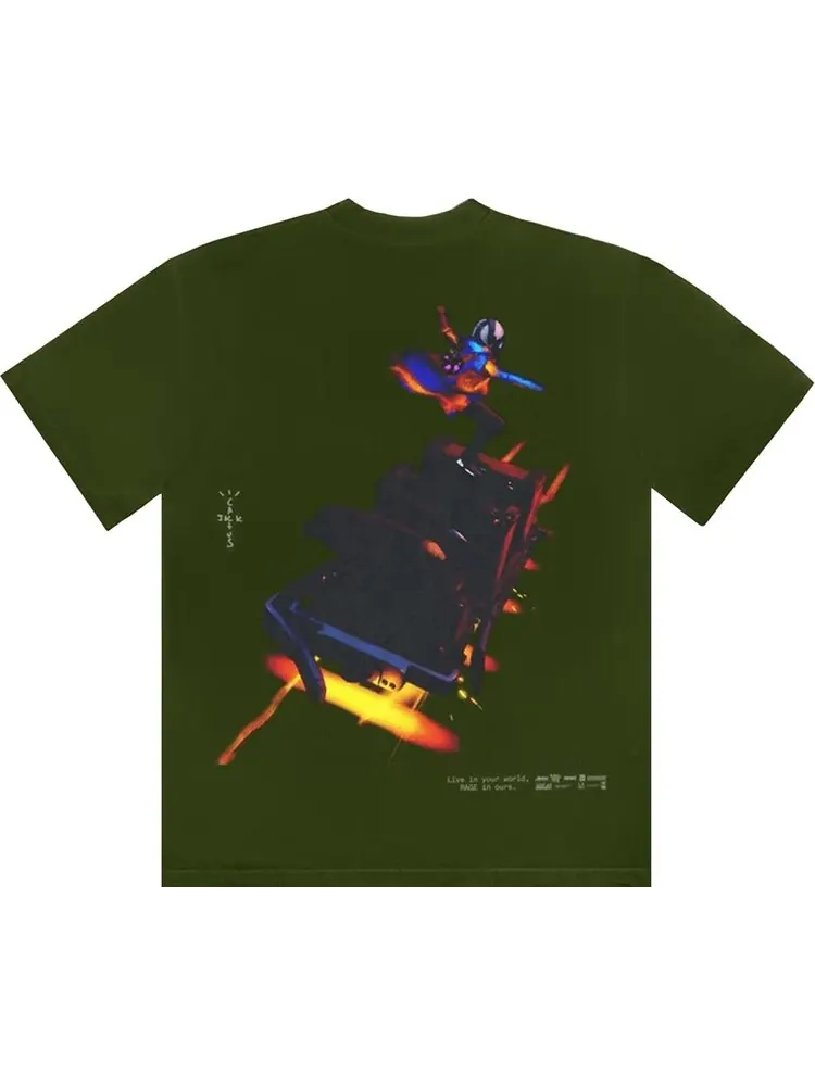 Футболка Cactus Jack by Travis Scott Astro Cyclone T-Shirt 'Green' — изображение 2 из 2, зеленый