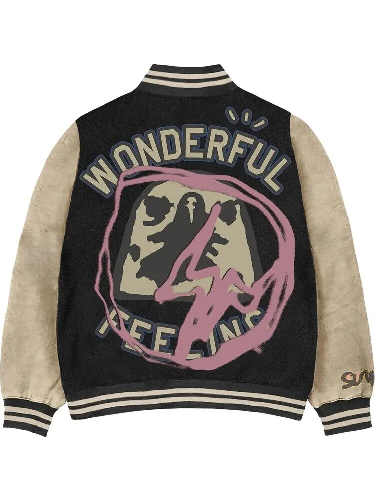 Куртка Cactus Jack by Travis Scott For Fragment Manifest Letterman Jacket 'Black' — изображение 2 из 2, серый