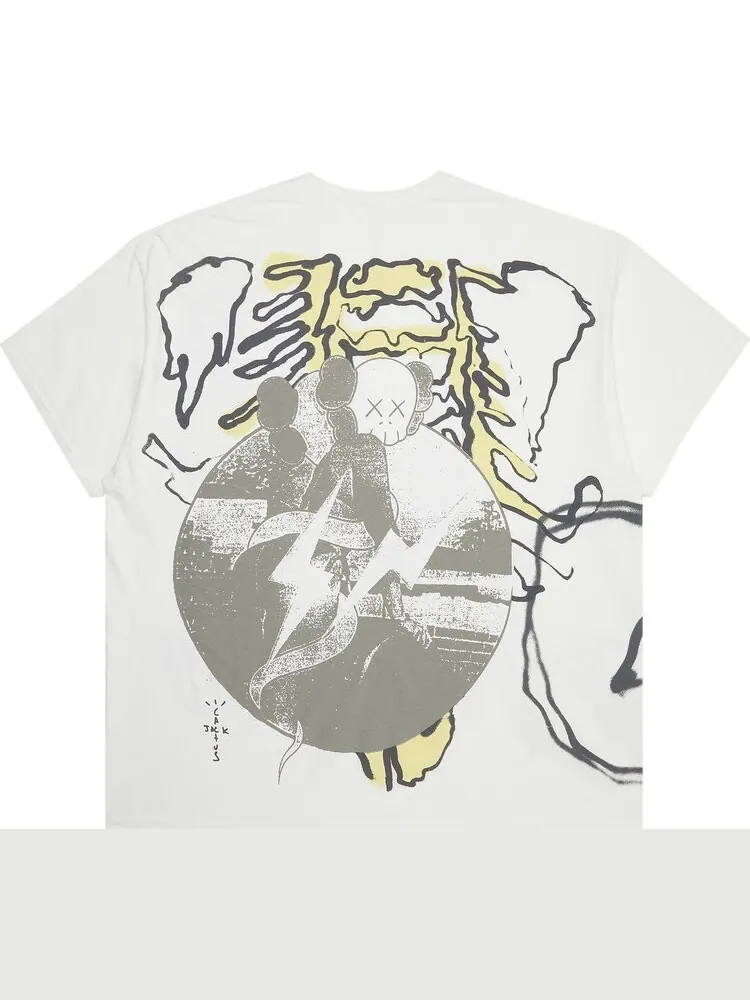 Футболка Cactus Jack by Travis Scott x KAWS с винтажным принтом — изображение 2 из 3, серый